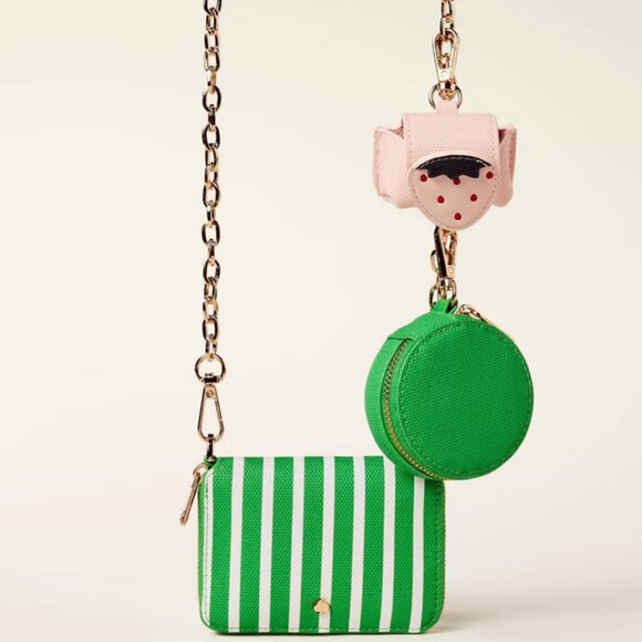 Kate Spade x Target Stripe Mini Crossbody Bag w Coinpurse and Strawberry Case - Picture 7 of 10